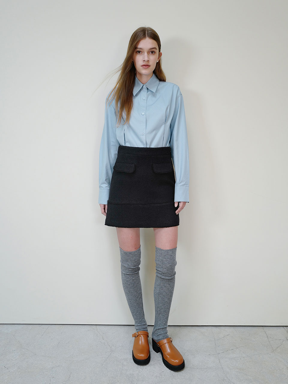trimming pocket skirt (black)